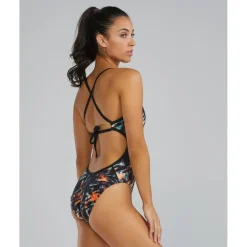TYR Validus Durafast Elite® Crosscutfit Tieback Badpak Dames - orange/aqua/black