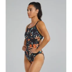 TYR Validus Durafast Elite® Crosscutfit Tieback Badpak Dames - orange/aqua/black