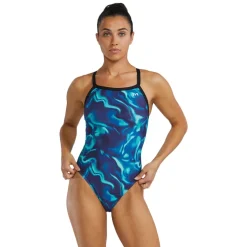 TYR Waveform Durafast Elite® Diamondfit Badpak Dames - blauw/groen