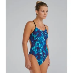 TYR Waveform Durafast Elite® Cutoutfit Badpak Dames - blauw/groen