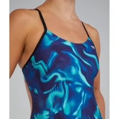 TYR Waveform Durafast Elite® Cutoutfit Badpak Dames - blauw/groen