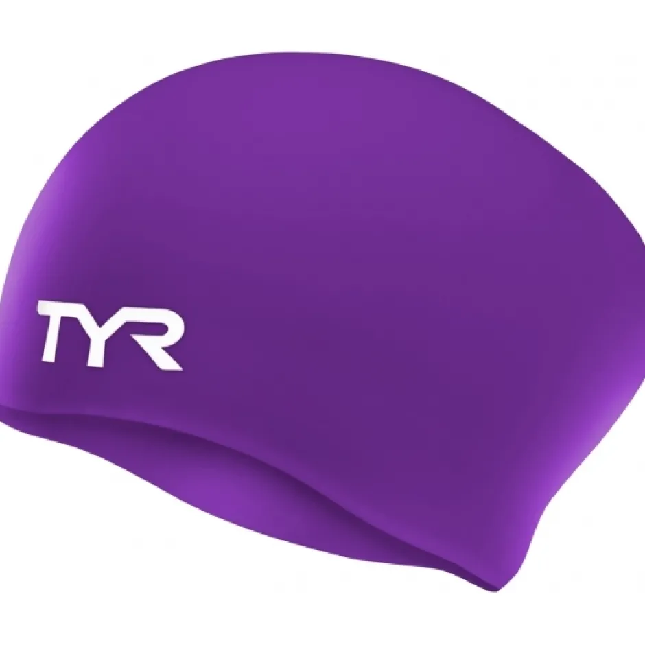 Badmutsen < TYR Long Hair Wrinkle-Free Silicone Badmuts - paars