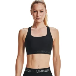 Sport Bh'S|Ondergoed < Under Armour Armour® Mid Crossback Sport BH Dames - Zwart/Zwart/Jet Gray