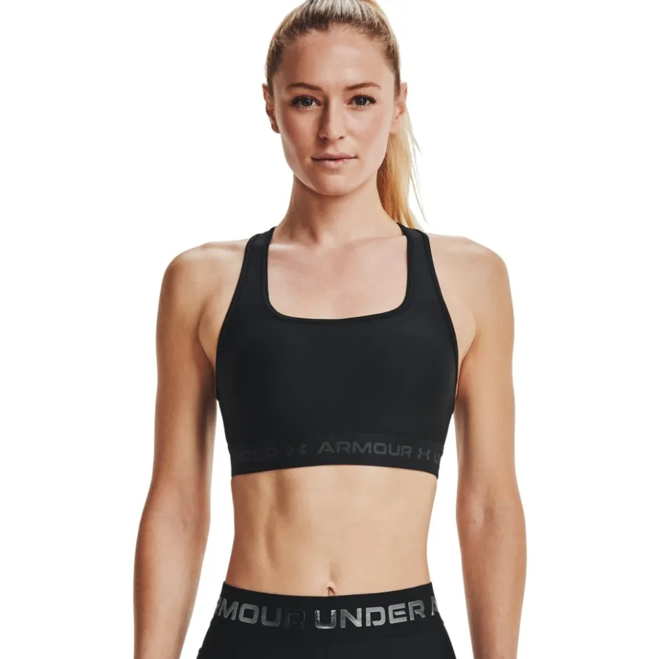 Sport Bh'S|Ondergoed < Under Armour Armour® Mid Crossback Sport BH Dames - Zwart/Zwart/Jet Gray