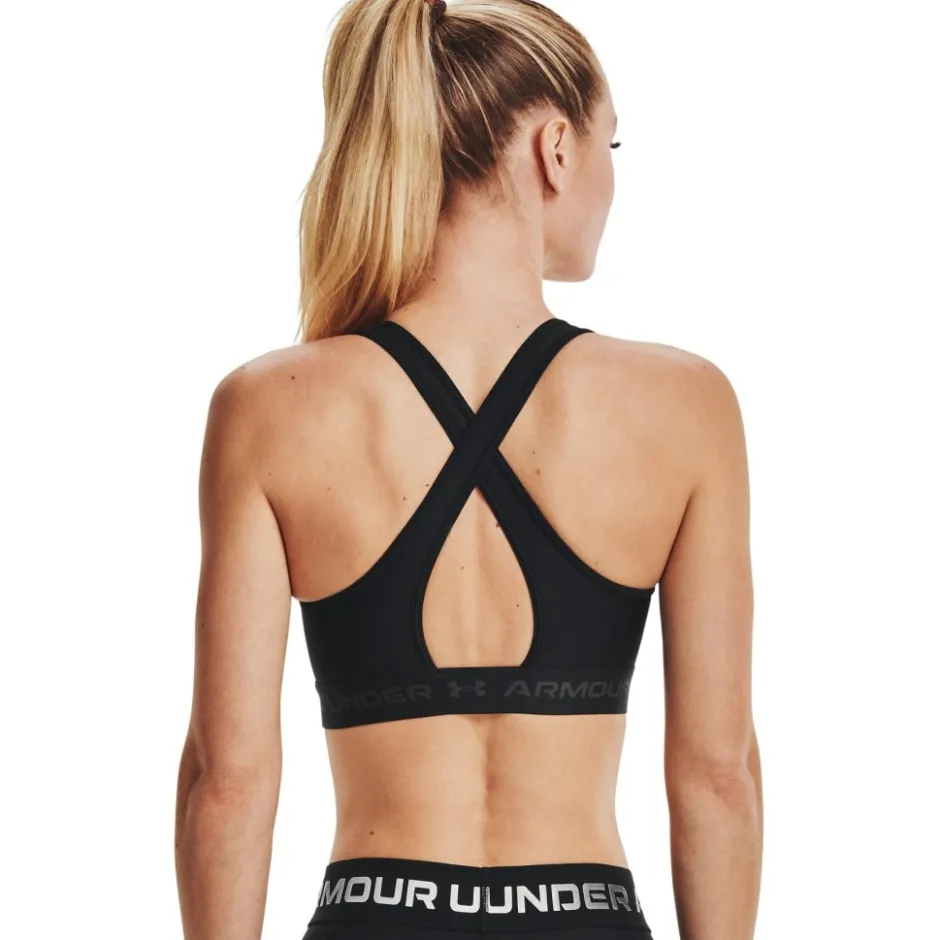 Sport Bh'S|Ondergoed < Under Armour Armour® Mid Crossback Sport BH Dames - Zwart/Zwart/Jet Gray