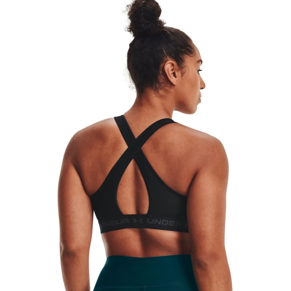 Sport Bh'S|Ondergoed < Under Armour Armour® Mid Crossback Sport BH Dames - Zwart/Zwart/Jet Gray
