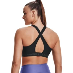 Sport Bh'S|Ondergoed < Under Armour Armour® Mid Crossback Sport BH Dames - Zwart/Zwart/Jet Gray