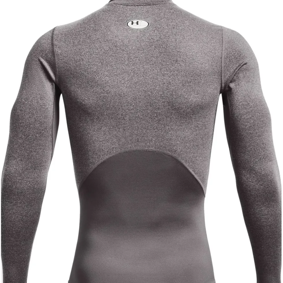 Under Armour ColdGear® Compression Mock Heren - Charcoal Light Heather / Zwart