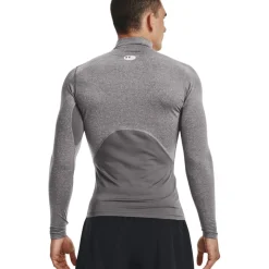 Under Armour ColdGear® Compression Mock Heren - Charcoal Light Heather / Zwart