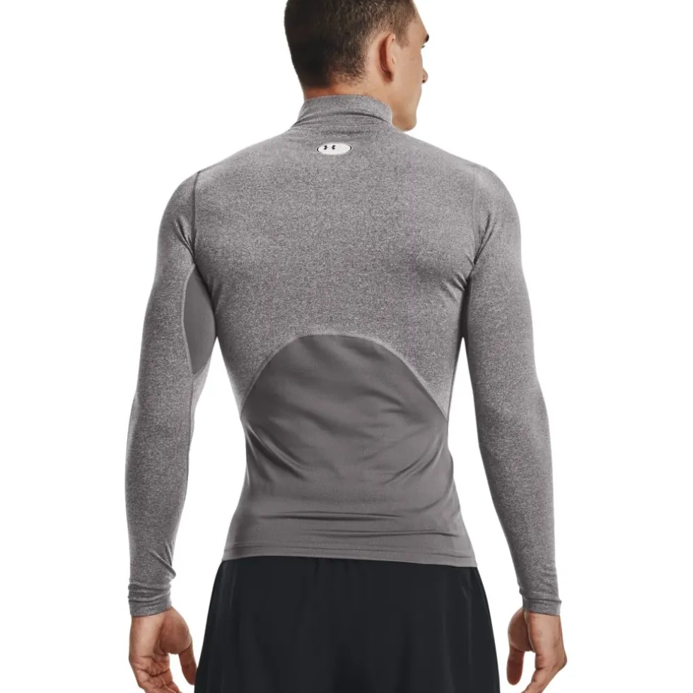 Under Armour ColdGear® Compression Mock Heren - Charcoal Light Heather / Zwart