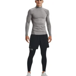 Under Armour ColdGear® Compression Mock Heren - Charcoal Light Heather / Zwart
