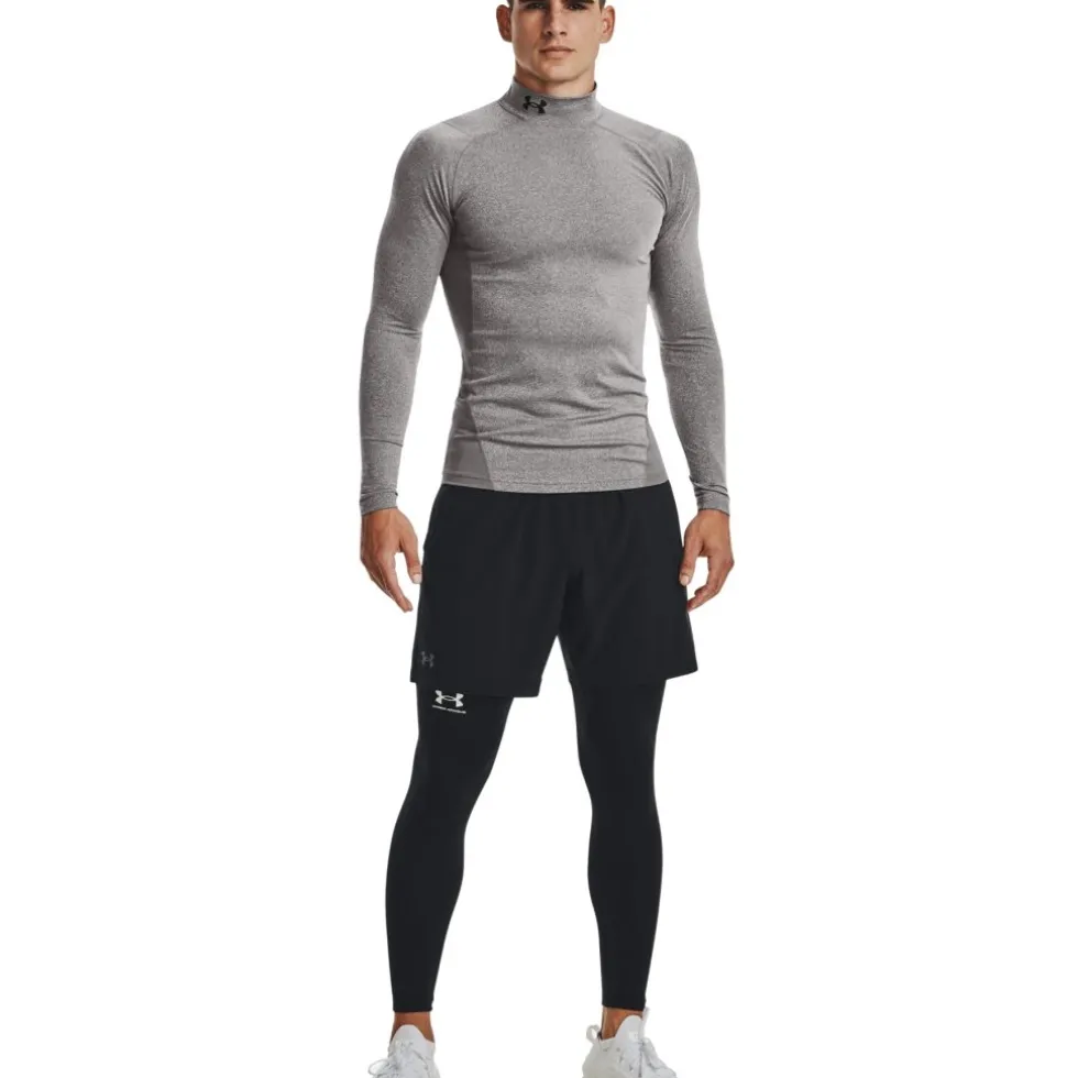 Under Armour ColdGear® Compression Mock Heren - Charcoal Light Heather / Zwart