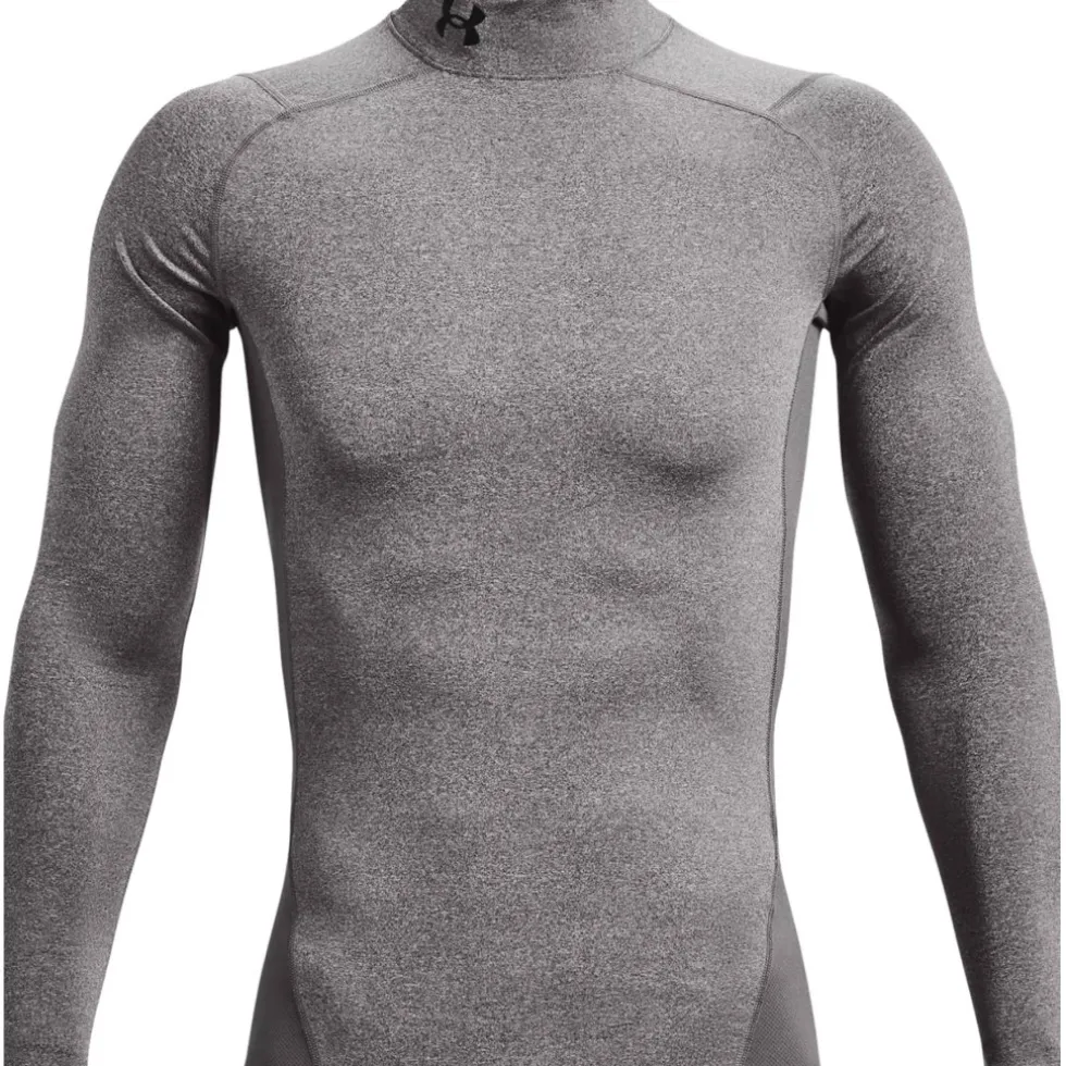 Under Armour ColdGear® Compression Mock Heren - Charcoal Light Heather / Zwart