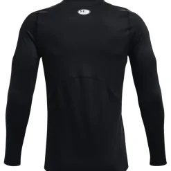 Under Armour ColdGear® Fitted Mock Shirt met Lange Mouwen Heren - Zwart/Wit