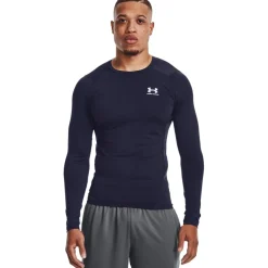 Under Armour HeatGear® Armour Shirt met Lange Mouwen Heren - Midnight Navy/White
