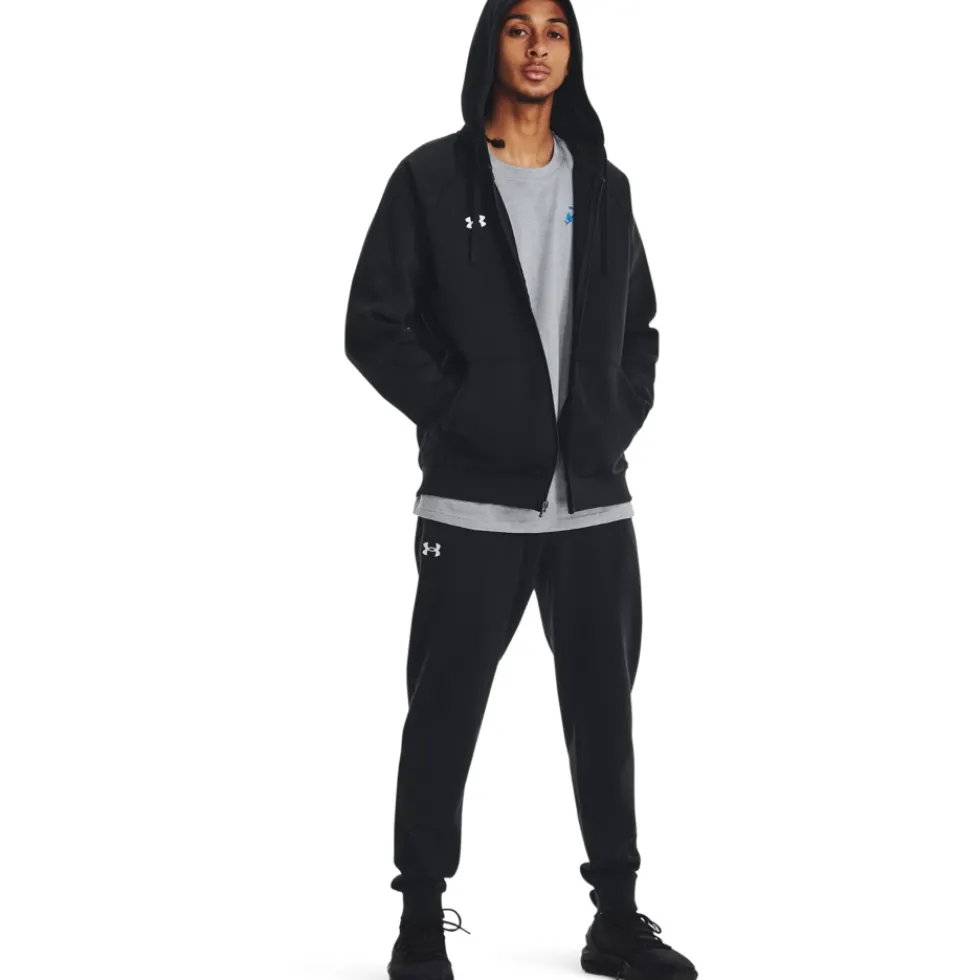 Under Armour UA Rival Fleece Hoodie met Volledige Rits Heren - Zwart/Wit