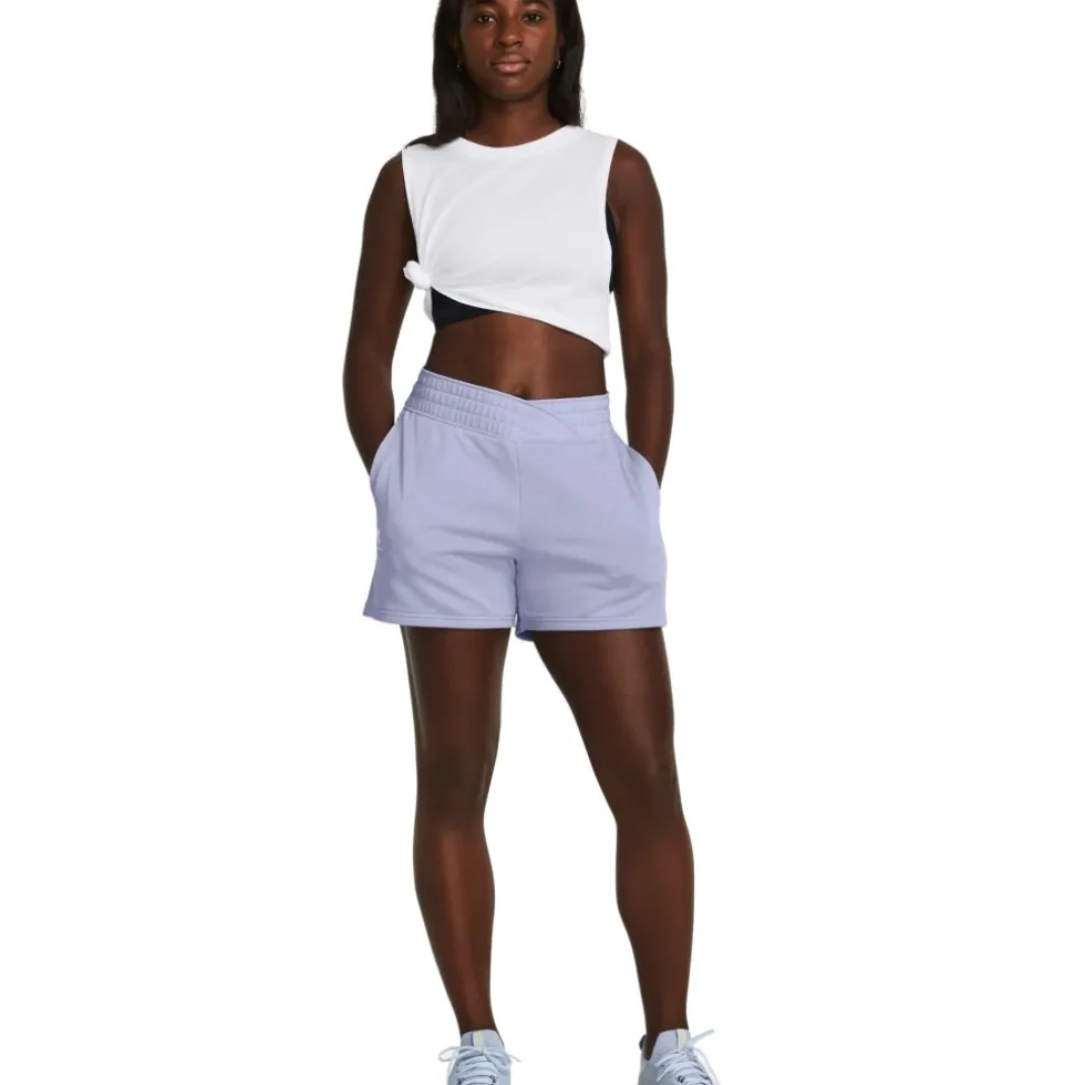 Under Armour UA Rival Terry Short Dames 1382742 - Celeste/White