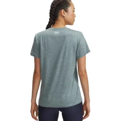 Under Armour UA Tech™ Twist V-Neck Shirt met Korte Mouwen Dames - Jasper Blue/White
