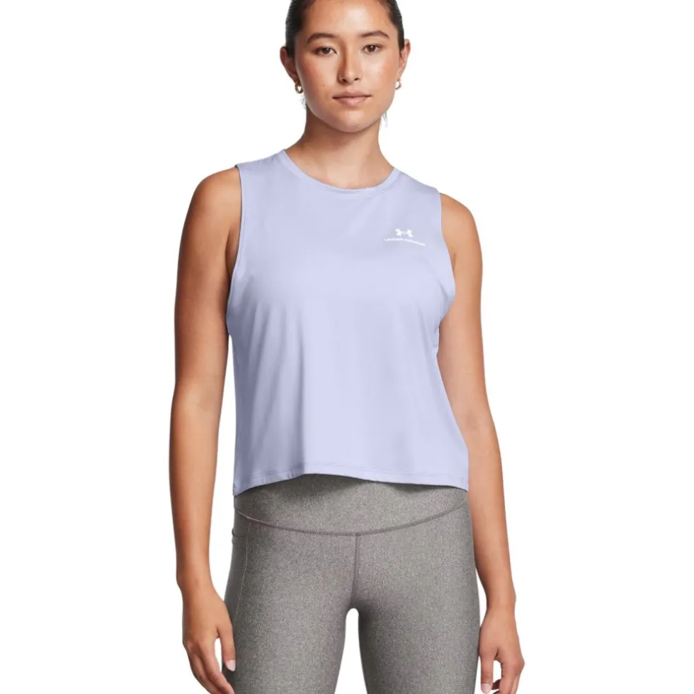 Under Armour UA Vanish Energy Crop Tanktop Dames - Celeste/White