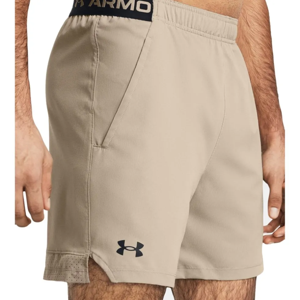Under Armour UA Vanish Woven Shorts 15 cm Heren - Timberwolf Taupe/Black