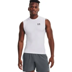 Under Armour HeatGear® Armour Shirt zonder Mouwen Heren - Wit/Zwart
