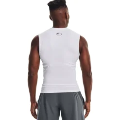 Under Armour HeatGear® Armour Shirt zonder Mouwen Heren - Wit/Zwart