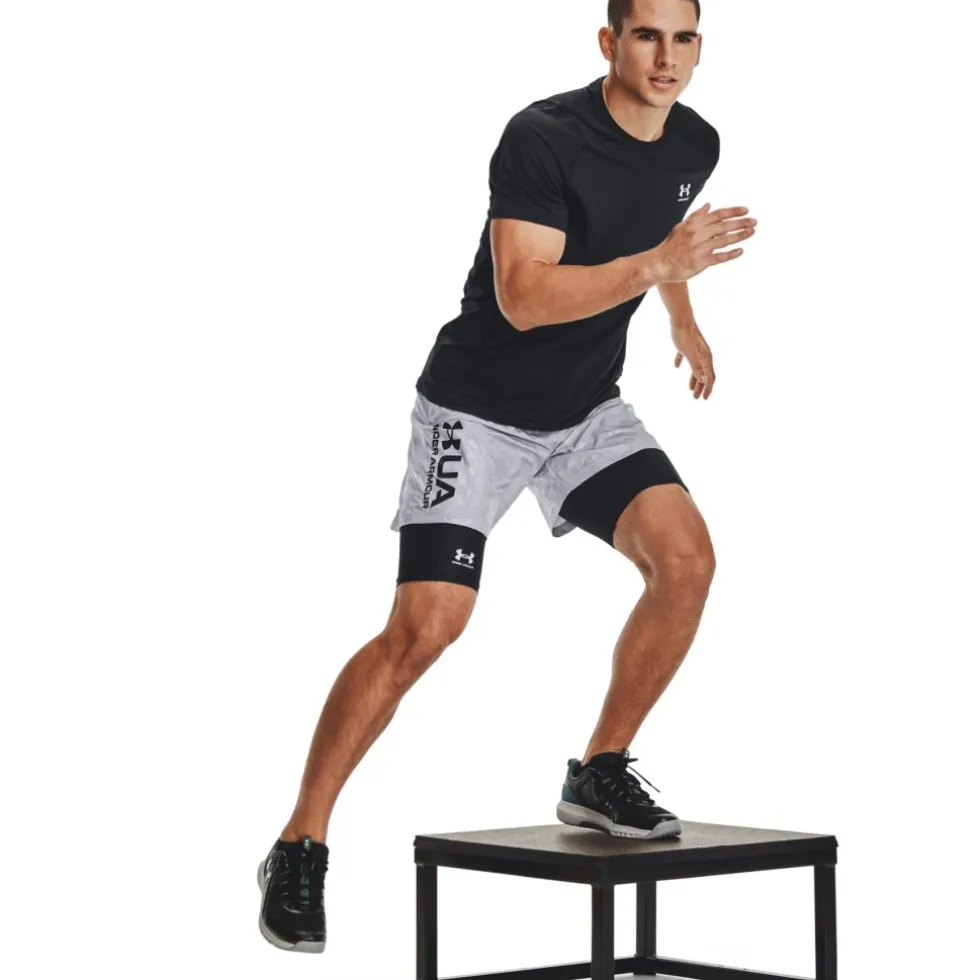 Under Armour HeatGear® Pocket Shorts Lang Heren - Zwart/Wit