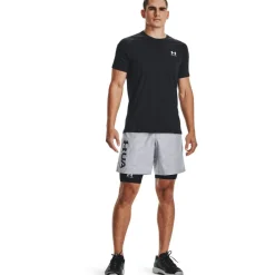 Under Armour HeatGear® Pocket Shorts Lang Heren - Zwart/Wit