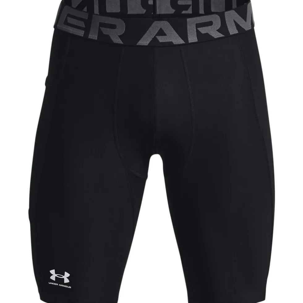 Under Armour HeatGear® Pocket Shorts Lang Heren - Zwart/Wit