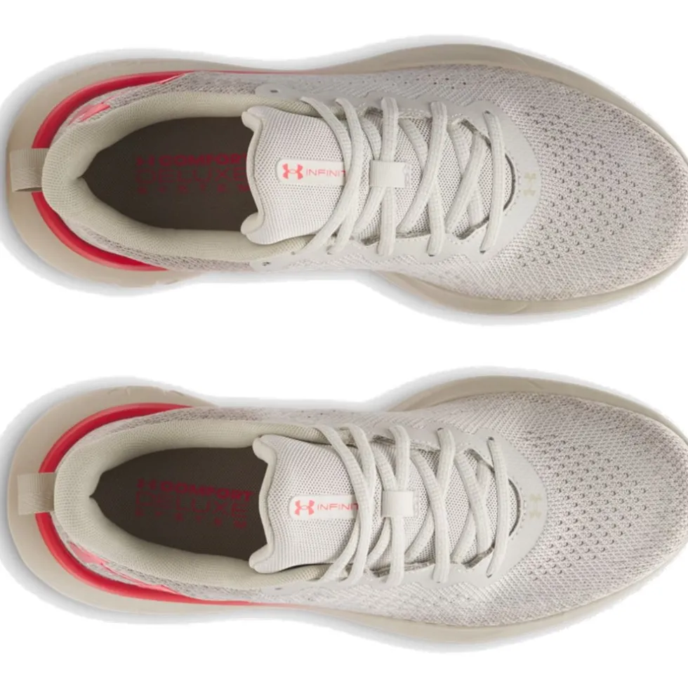 Under Armour UA Infinite Hardloopschoenen Heren - Summit White/Khaki Base/Racer Red