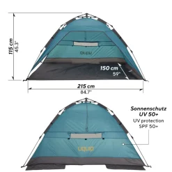 Uquip Buzzy Beach Shelter - petrol/grey