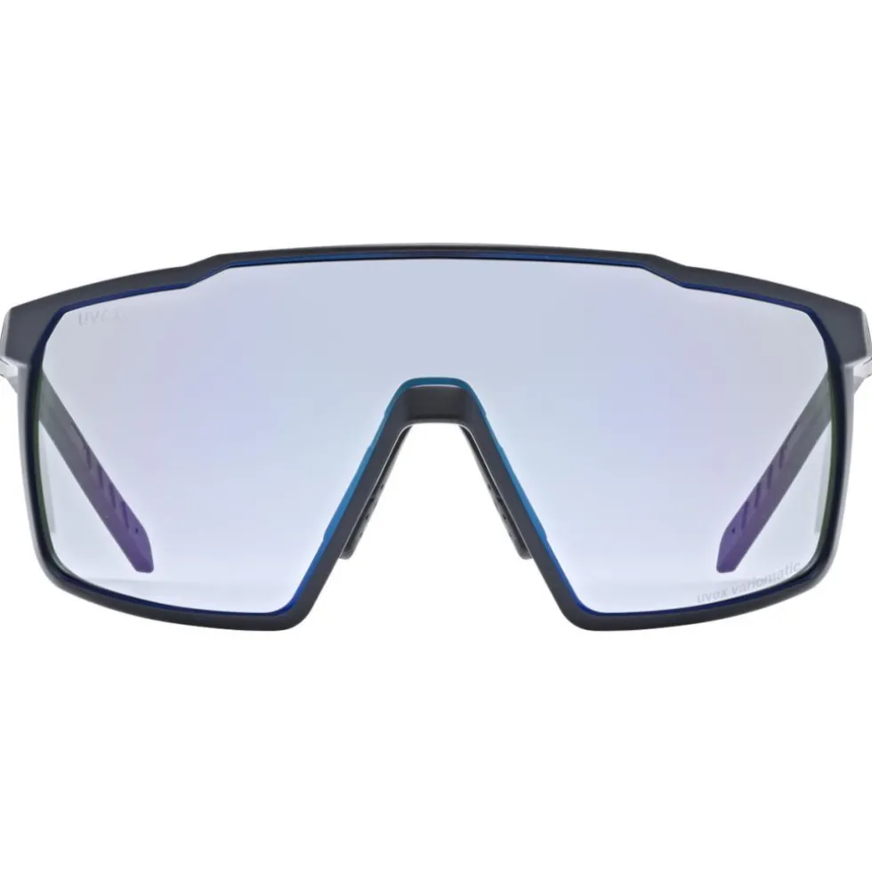 Uvex mtn perform small V Bril - black matt/litemirror blue variomatic