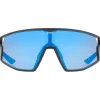 Uvex skyryse Fietsbril - black matt/mirror blue