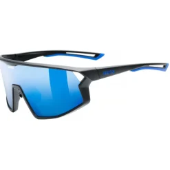 Uvex skyryse Fietsbril - black matt/mirror blue