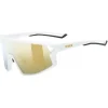 Uvex skyryse Fietsbril - white matt/mirror gold