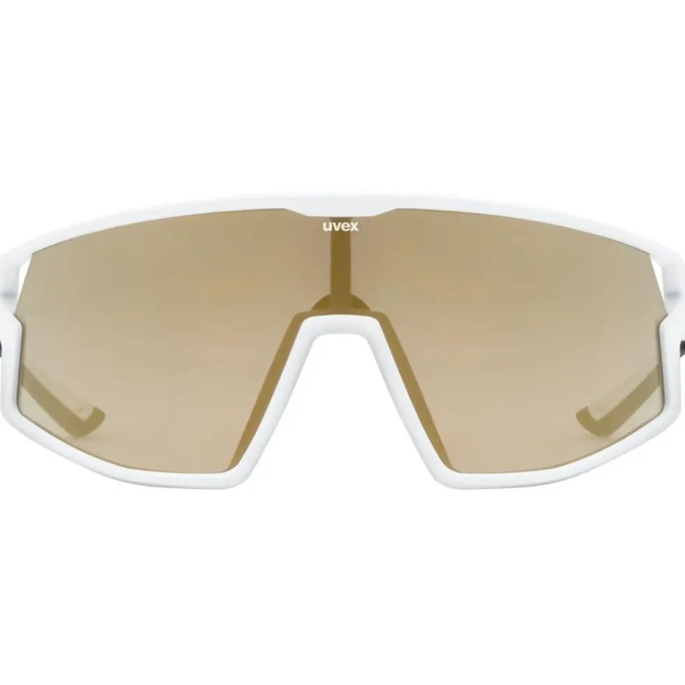 Uvex skyryse Fietsbril - white matt/mirror gold