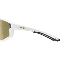Uvex skyryse Fietsbril - white matt/mirror gold