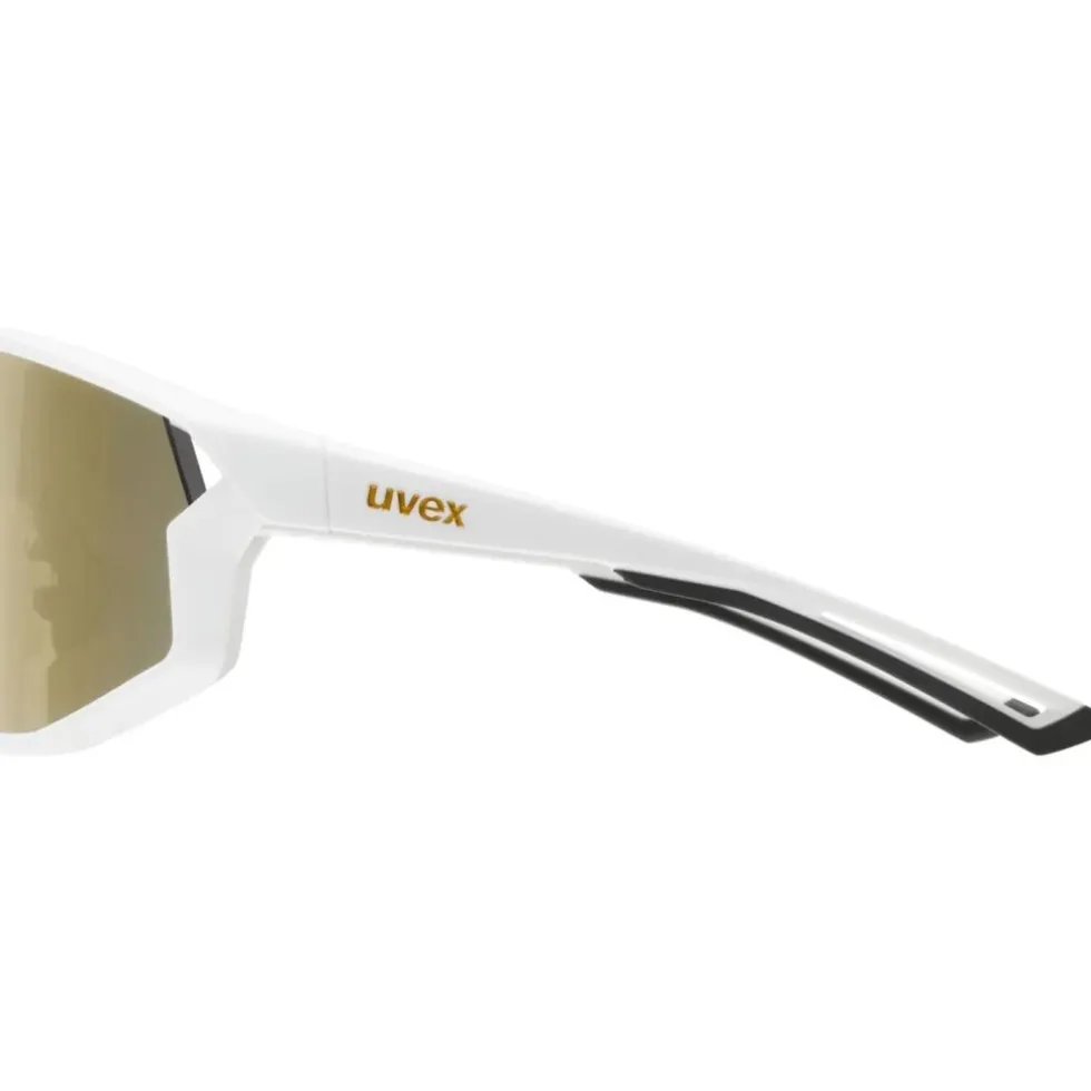 Uvex skyryse Fietsbril - white matt/mirror gold