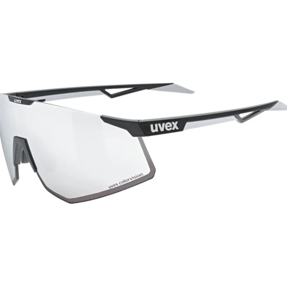 Uvex pace perform CV Bril - black matt/mirror silver colorvision