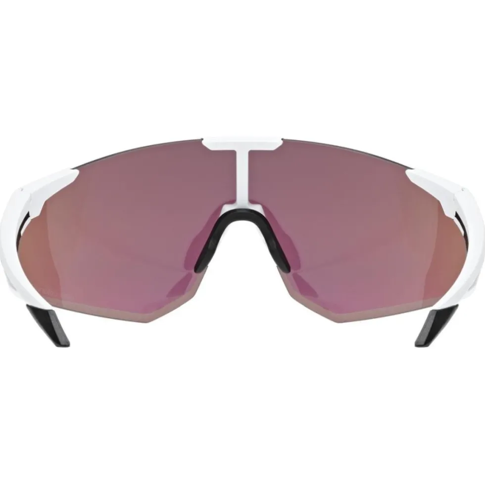 Uvex pace perform CV Bril - white matt/mirror green colorvision