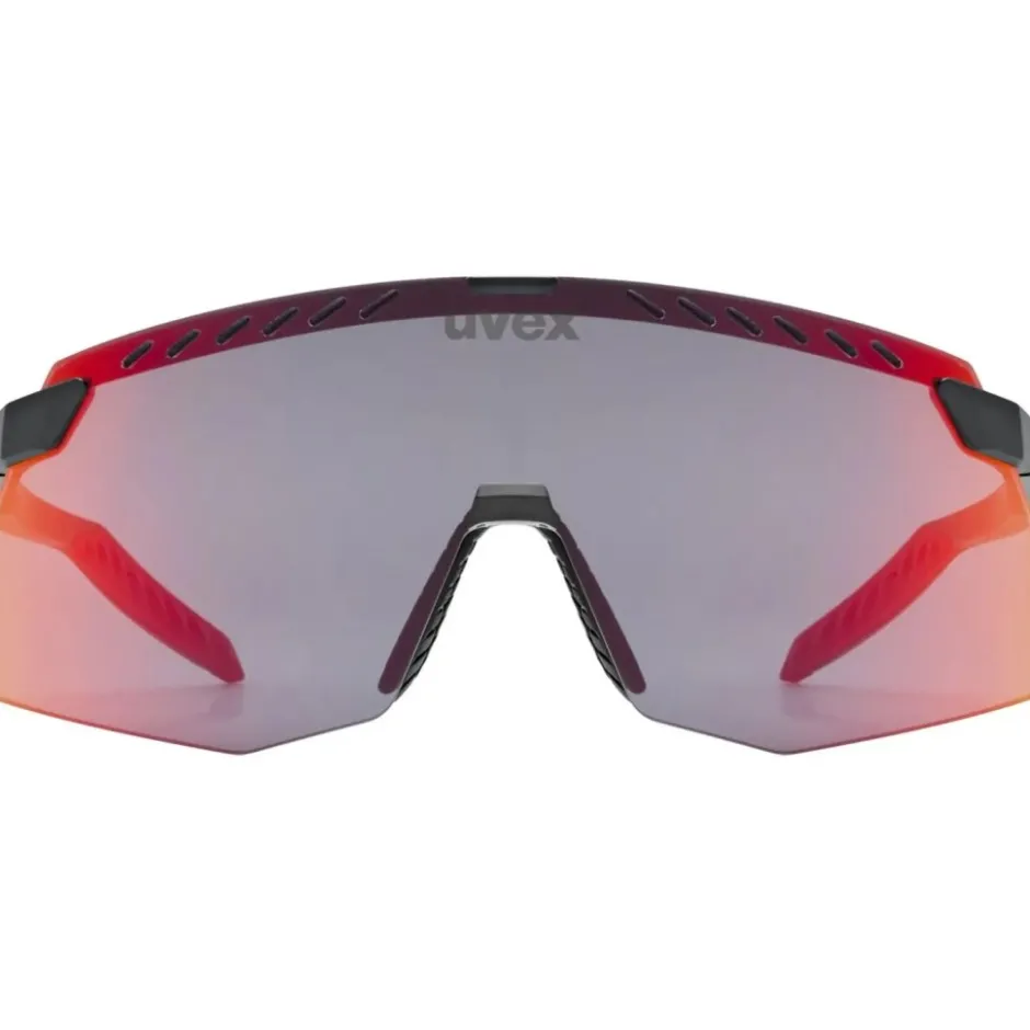 Racefietsbrillen < Uvex pace stage Fietsbril - black matt/mirror red