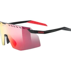 Racefietsbrillen < Uvex pace stage Fietsbril - black matt/mirror red