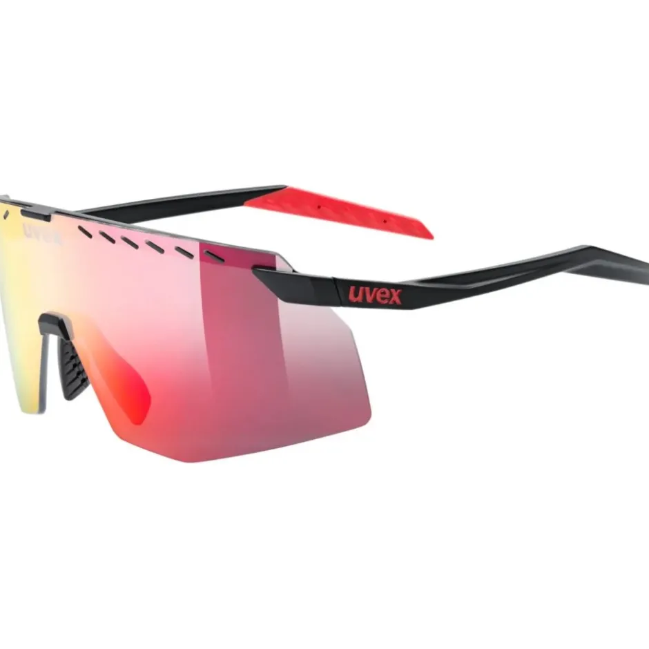 Racefietsbrillen < Uvex pace stage Fietsbril - black matt/mirror red
