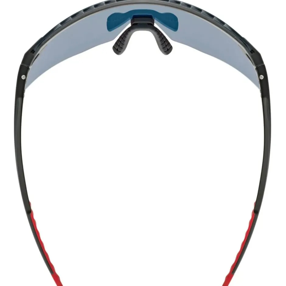 Racefietsbrillen < Uvex pace stage Fietsbril - black matt/mirror red