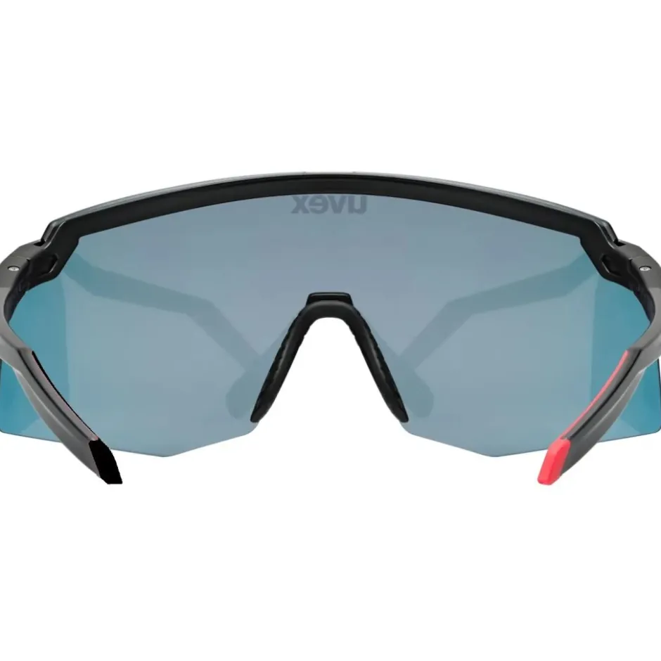 Racefietsbrillen < Uvex pace stage Fietsbril - black matt/mirror red