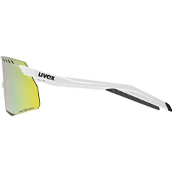 Uvex pace stage s CV Fietsbril - white matt/mirror yellow colorvision