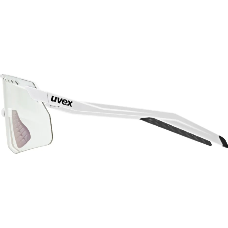 Racefietsbrillen < Uvex pace stage s V Bril - white matt/mirror blue