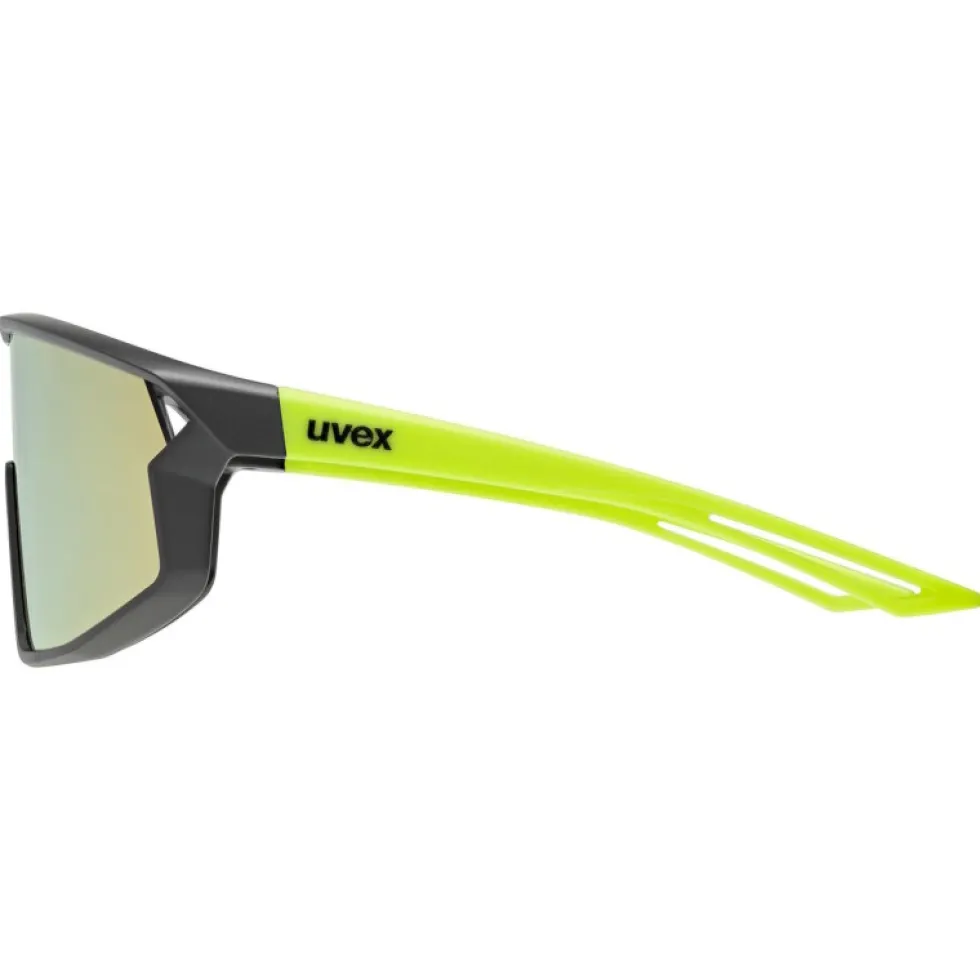 Uvex skyryse jr. Fietsbril kinderen - black-yellow mattt/mirror yellow