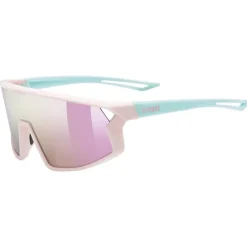 Uvex skyryse jr. Fietsbril kinderen - pink-green mattt/mirror pink