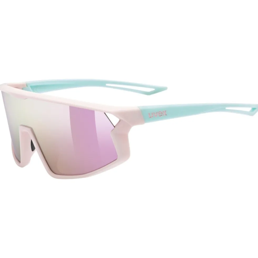 Uvex skyryse jr. Fietsbril kinderen - pink-green mattt/mirror pink